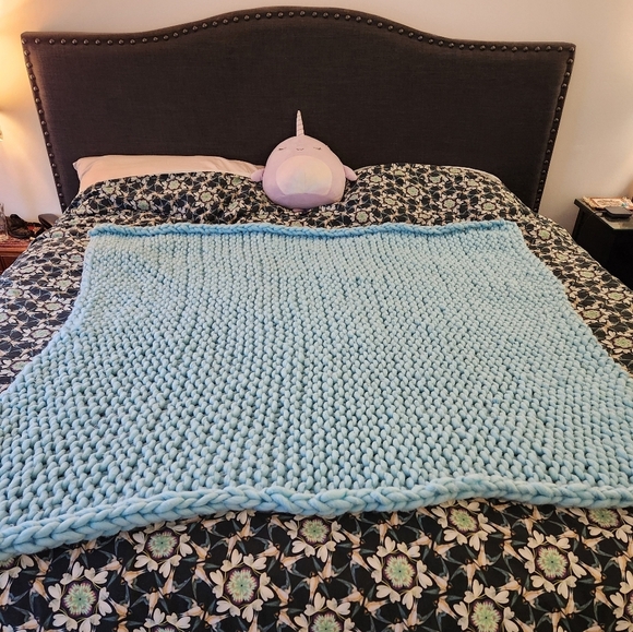 Chunky Knit Throw Blanket - Picture 1 of 10